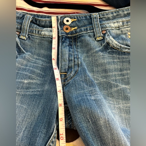 Miss Me Womens Denim Distressed Frayed Hem Jewel Stud Bermuda Shorts 29 - Picture 12 of 13